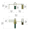 Rebo Extended Tower Wooden Climbing Frame with Swings & Slide - Dolomite