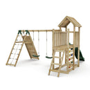 Rebo Extended Tower Wooden Climbing Frame with Swings & Slide - Greenhorn