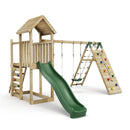 Rebo Extended Tower Wooden Climbing Frame with Swings & Slide - Greenhorn