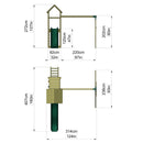 Rebo Extended Tower Wooden Climbing Frame with Swings & Slide - Rainier