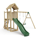 Rebo Extended Tower Wooden Climbing Frame with Swings & Slide - Rainier