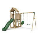 Rebo Extended Tower Wooden Climbing Frame with Swings & Slide - Rainier