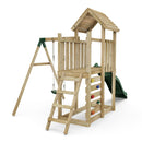 Rebo Extended Tower Wooden Climbing Frame with Swings & Slide - Rushmore