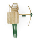 Rebo Extended Tower Wooden Climbing Frame with Swings & Slide - Rushmore