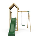 Rebo Extended Tower Wooden Climbing Frame with Swings & Slide - Rushmore