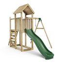 Rebo Extended Tower Wooden Climbing Frame with Swings & Slide - Rushmore