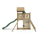Rebo Extended Tower Wooden Climbing Frame with Swings & Slide - Rushmore