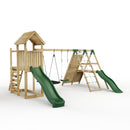 Rebo Extended Tower Wooden Climbing Frame with Swings & Slide - San Luis