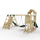 Rebo Extended Tower Wooden Climbing Frame with Swings & Slide - San Luis