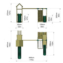 Rebo Extended Tower Wooden Climbing Frame with Swings & Slide - San Luis