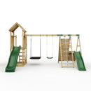 Rebo Extended Tower Wooden Climbing Frame with Swings & Slide - San Luis