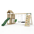 Rebo Extended Tower Wooden Climbing Frame with Swings & Slide - Sanford