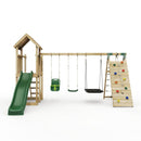 Rebo Extended Tower Wooden Climbing Frame with Swings & Slide - Sanford