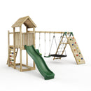 Rebo Extended Tower Wooden Climbing Frame with Swings & Slide - Sanford