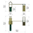 Rebo Extended Tower Wooden Climbing Frame with Swings & Slide - Sanford