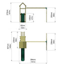 Rebo Extended Tower Wooden Climbing Frame with Swings & Slide - Snowdon