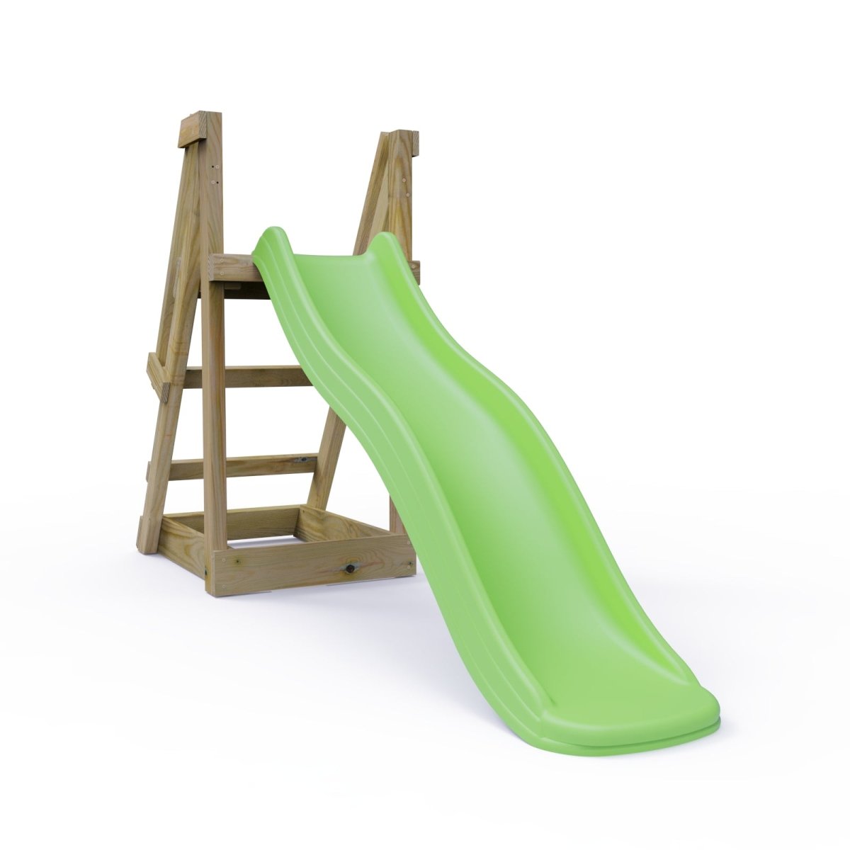 Rebo Free Standing Garden Wave Water Slide with Wooden Platform - 6Ft Slide Light Green