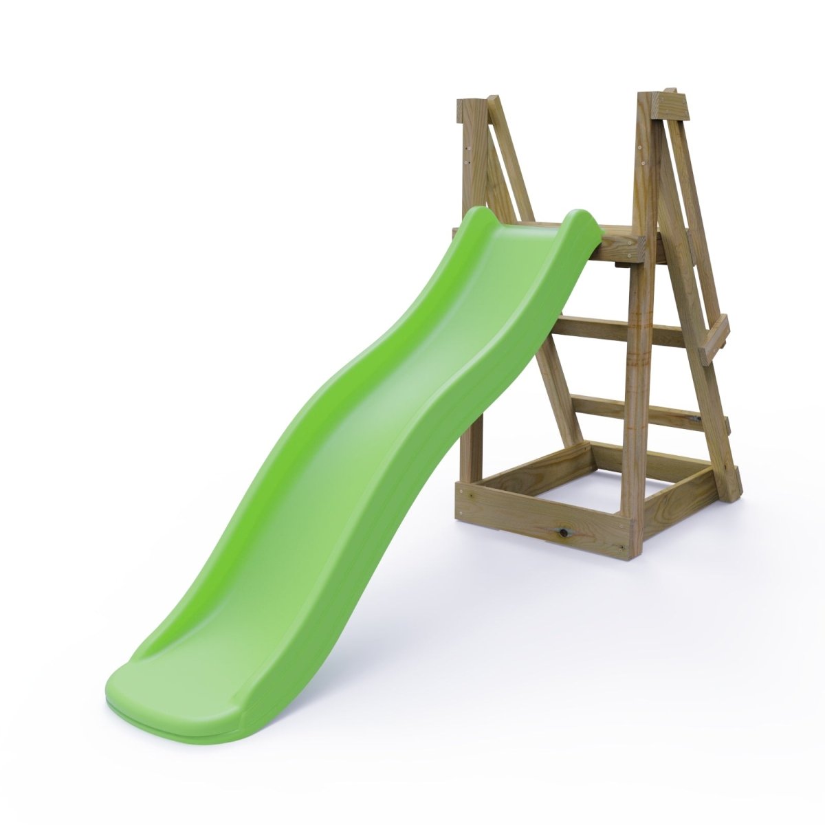 Rebo Free Standing Garden Wave Water Slide with Wooden Platform - 6Ft Slide Light Green