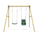 Rebo Glide Wooden Double Swing Sets with Two Swing Seats – Tulip