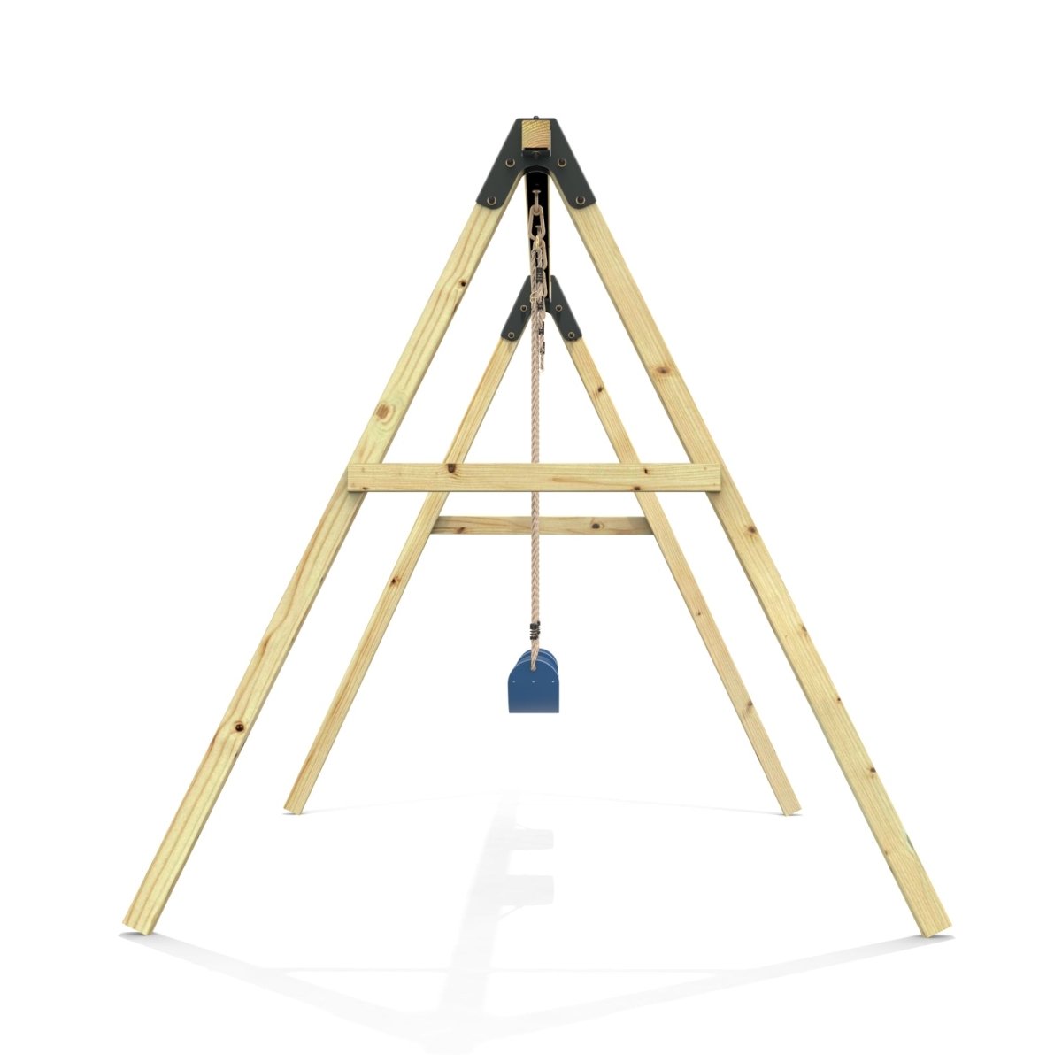 Rebo Glide Wooden Double Swing Sets with Two Swing Seats – Tulip