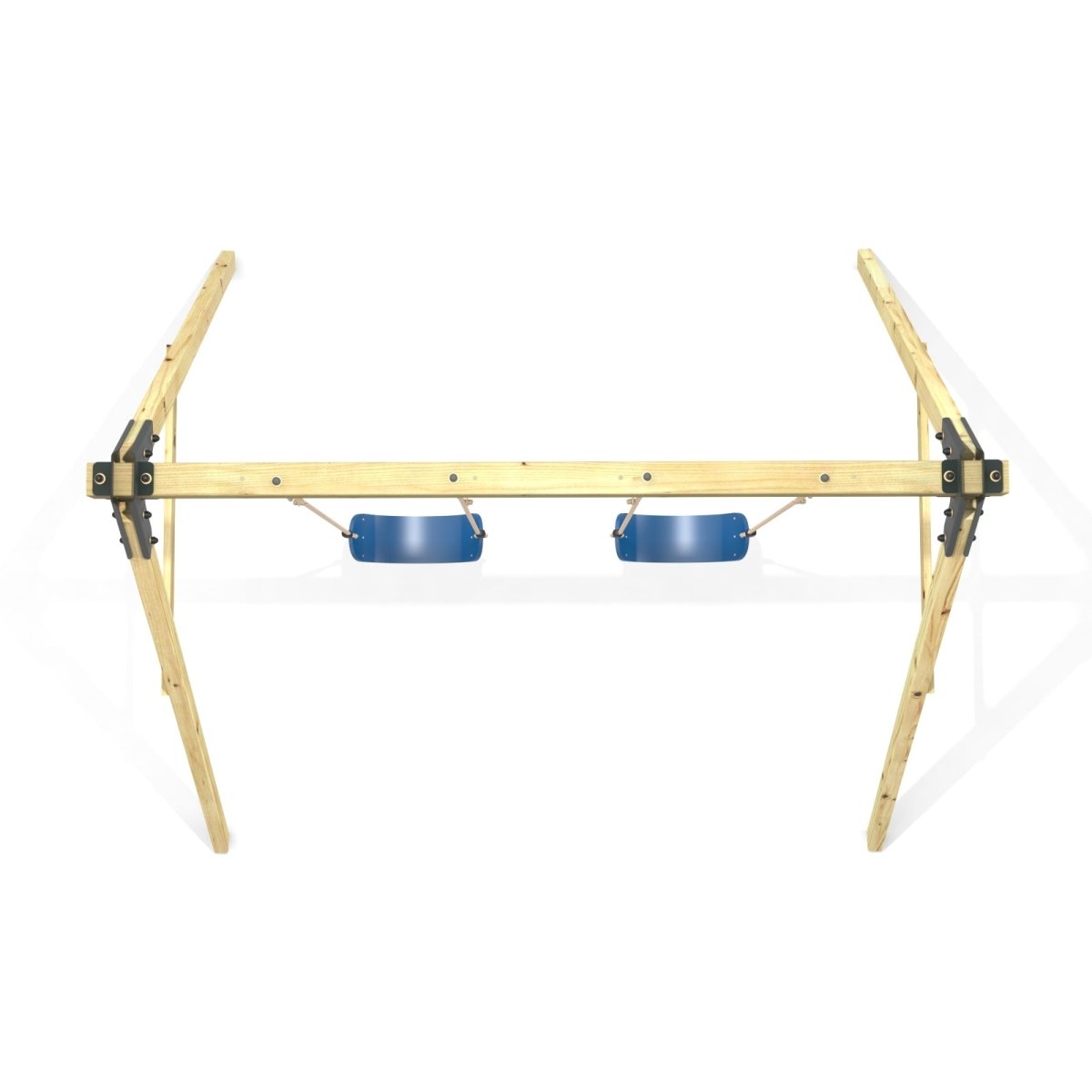 Rebo Glide Wooden Double Swing Sets with Two Swing Seats – Tulip