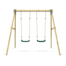 Rebo Glide Wooden Double Swing Sets with Two Swing Seats – Tulip