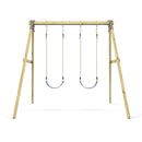Rebo Glide Wooden Double Swing Sets with Two Swing Seats – Tulip