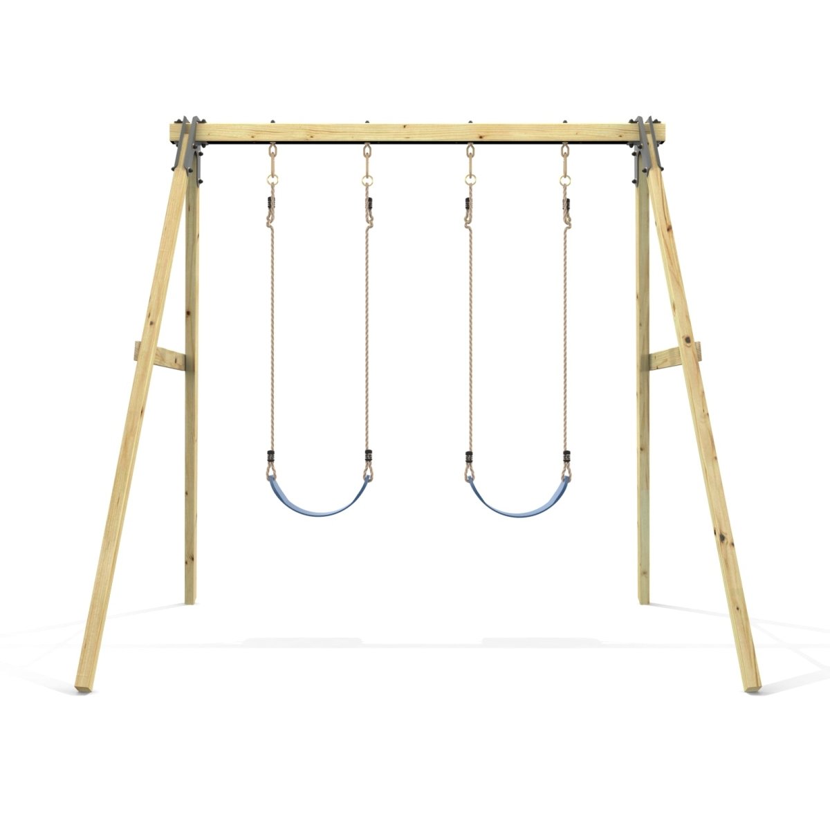 Rebo Glide Wooden Double Swing Sets with Two Swing Seats – Tulip