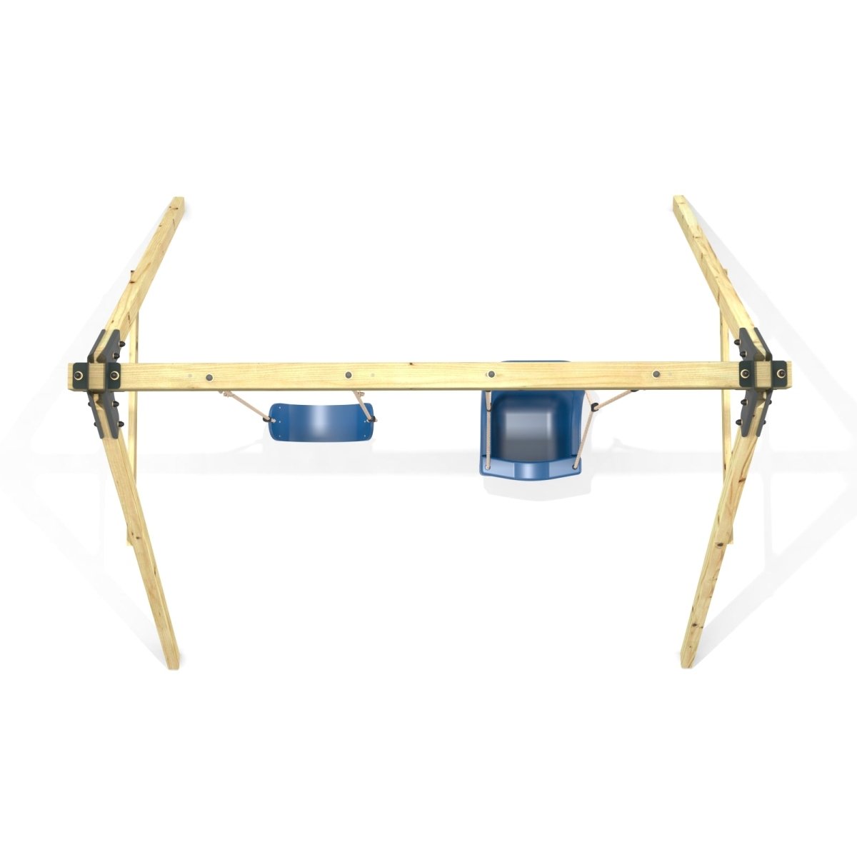 Rebo Glide Wooden Double Swing Sets with Two Swing Seats – Tulip