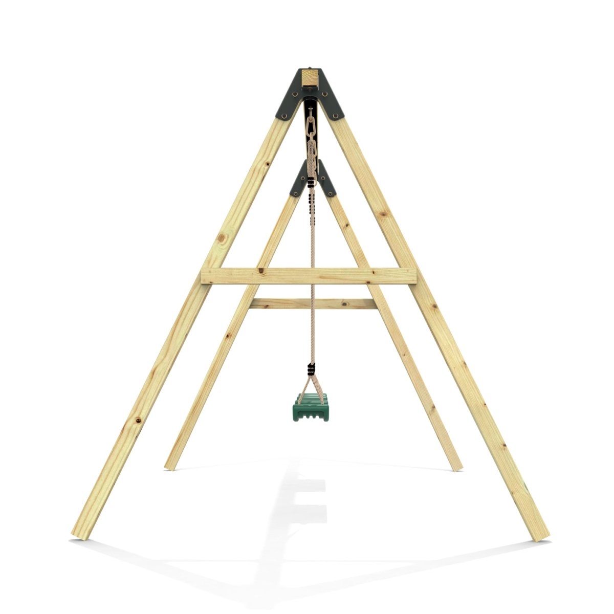 Rebo Glide Wooden Double Swing Sets with Two Swing Seats – Tulip