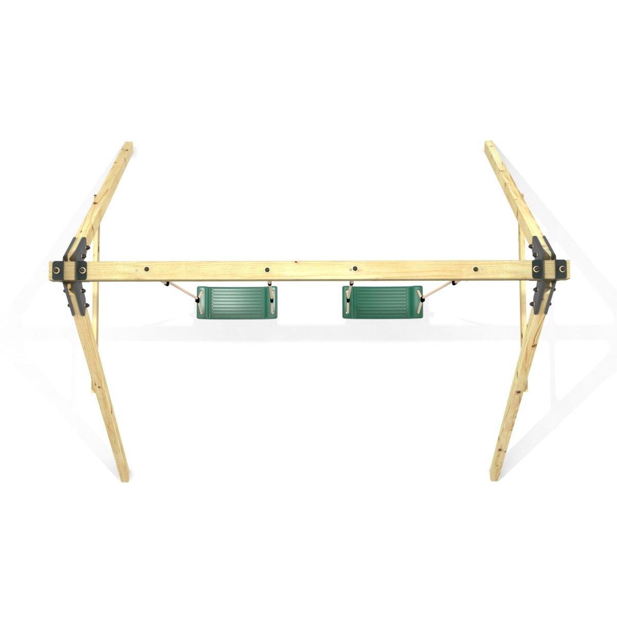 Rebo Glide Wooden Double Swing Sets with Two Swing Seats – Tulip