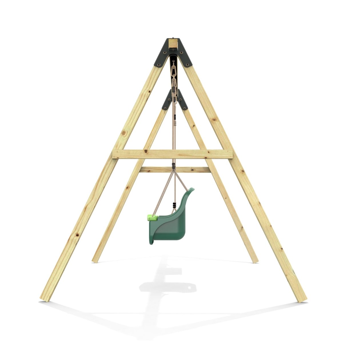 Rebo Glide Wooden Double Swing Sets with Two Swing Seats – Tulip