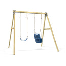 Rebo Glide Wooden Double Swing Sets with Two Swing Seats – Tulip