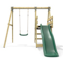 Rebo Glide Wooden Single Swing Sets with 6ft Slide and Swing Seat – Orchid