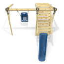 Rebo Glide Wooden Single Swing Sets with 6ft Slide and Swing Seat – Orchid