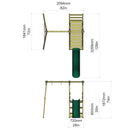 Rebo Glide Wooden Single Swing Sets with 6ft Slide and Swing Seat – Orchid