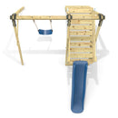 Rebo Glide Wooden Single Swing Sets with 6ft Slide and Swing Seat – Orchid