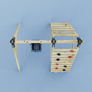 Rebo Glide Wooden Single Swing Sets with Climbing Wall and Swing Seat – Lavender
