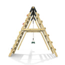 Rebo Glide Wooden Single Swing Sets with Climbing Wall and Swing Seat – Lavender