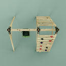 Rebo Glide Wooden Single Swing Sets with Climbing Wall and Swing Seat – Lavender