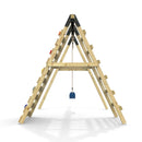 Rebo Glide Wooden Single Swing Sets with Climbing Wall and Swing Seat – Lavender