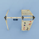 Rebo Glide Wooden Single Swing Sets with Climbing Wall and Swing Seat – Lavender