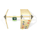 Rebo Glide Wooden Single Swing Sets with Climbing Wall and Swing Seat – Lavender