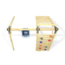 Rebo Glide Wooden Single Swing Sets with Climbing Wall and Swing Seat – Lavender