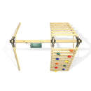 Rebo Glide Wooden Single Swing Sets with Climbing Wall and Swing Seat – Lavender