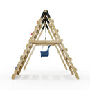Rebo Glide Wooden Single Swing Sets with Climbing Wall and Swing Seat – Lavender