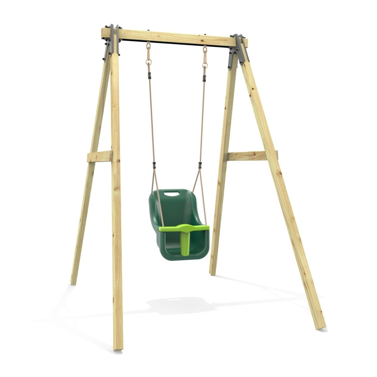 Rebo Glide Wooden Single Swing Sets with Swing Seat – Dandelion