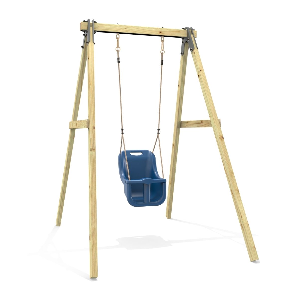 Rebo Glide Wooden Single Swing Sets with Swing Seat – Dandelion