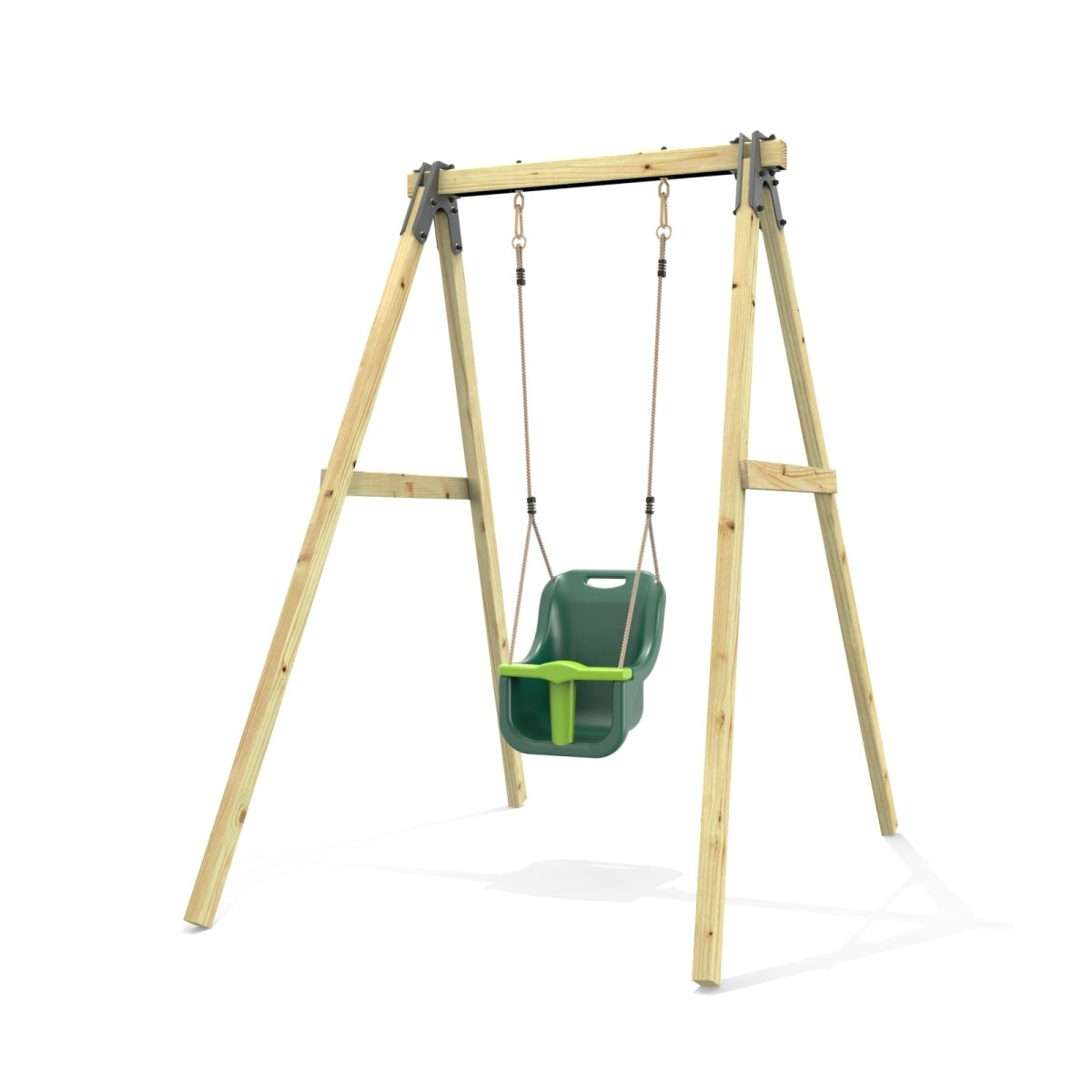 Rebo Glide Wooden Single Swing Sets with Swing Seat – Dandelion