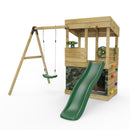 Rebo Lookout Tower Playhouse with Single Swing and Slide - Yellowstone Camouflage